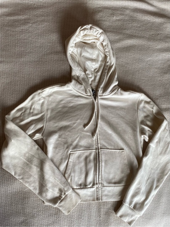 H&M Tops - H&M Divided Off-White Fleece-Lined Zip Hoodie